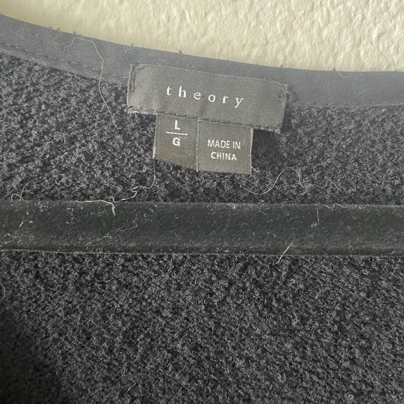 Theory black cinched waist high neck mini dress - Picture 2 of 3